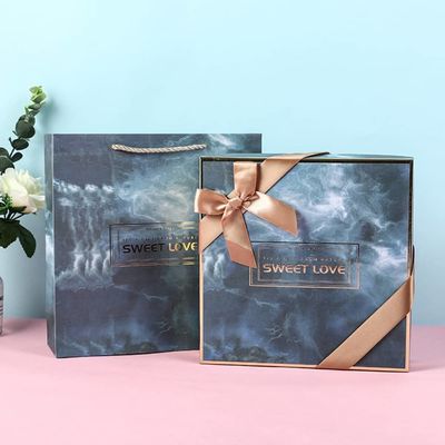 Three Colors Square Rigid Shoulder Box Packaging For Surprise Gift
