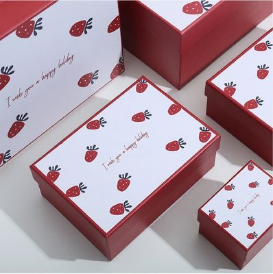 Strawberry Pattern Lipstick Luxury Gift Box Packaging For Valentines Day