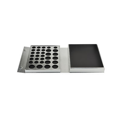 Customized Silver Magnetic Cosmetic Gift Boxes , Eyeshadow Paper Box For Lipstick Blush