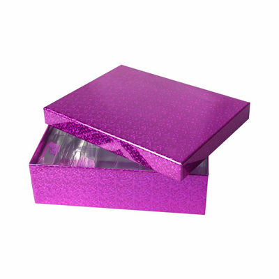 CMYK Color Cosmetic Gift Boxes , Holographic Paper Box With PET Tray And Lid