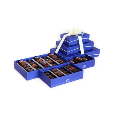 Navy Blue Multipurpose Luxury Chocolate Boxes Packaging , Empty Truffle Boxes Customized