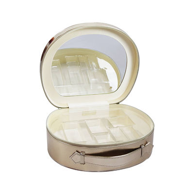 OEM Welcome Zippered Circular Makeup Organizer  With Metal Plate
