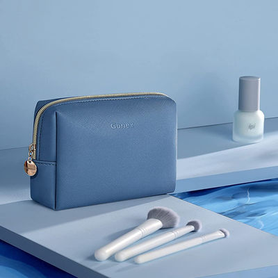 Navy Blue Portable Cosmetic Makeup Bag , Waterproof Cosmetic Pouch 6.3 Inch