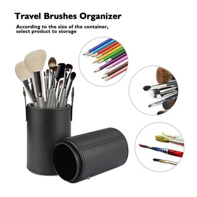 Multipurpose Use Makeup Brush Roll Matte Black Large Capacity 3*3*9 Inch