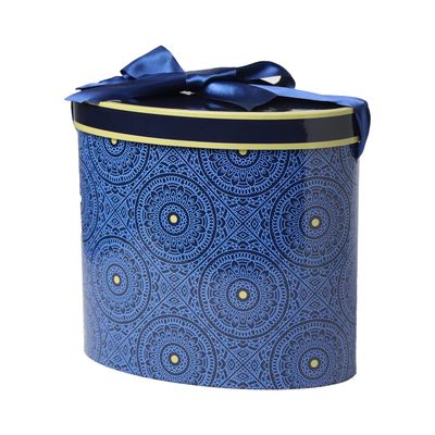 Ribbon Decoration Golden Edge Rigid Packaging Box With Lid