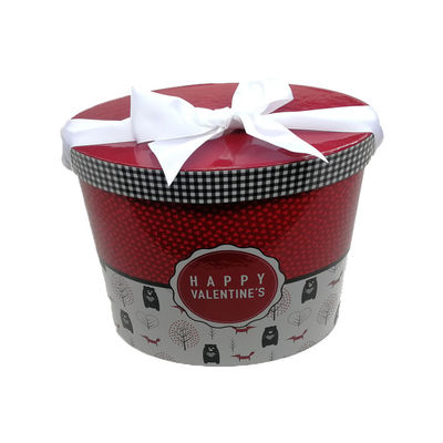 Happy Valentine'S Two Piece Lid Off Rigid Paper Gift Box With Ribbon