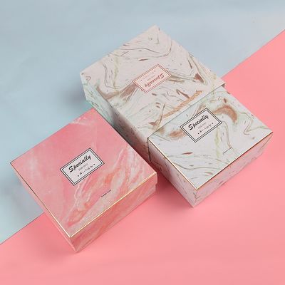 Custom Logo Marble Printing Birthday Gift Box With Paper Bag handmade Rigid Boxes