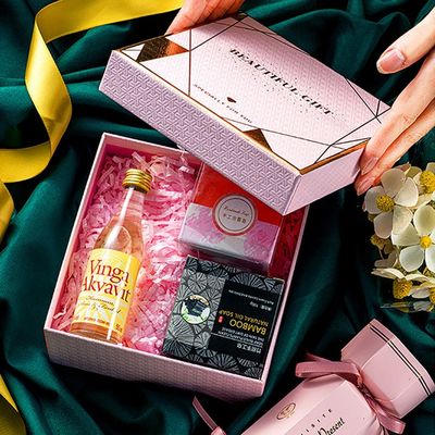Delicated Art Paper Rigid Gift Box With Lid For Handmade Soap Cosmetic