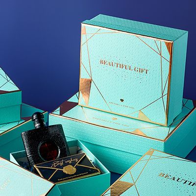 Hot Stamping Lift-Off Lid Rigid Paper Box For Gift Set Packing