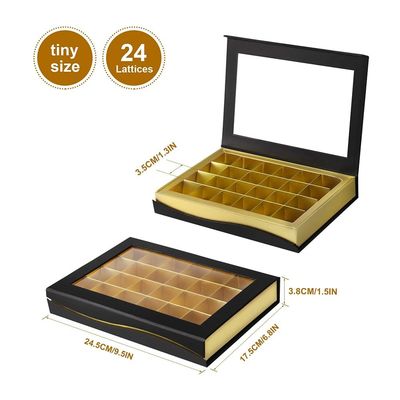 24 Cavities Custom Chocolate Sweet Gift Boxes Packaging With Window