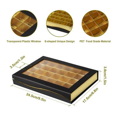24 Cavities Custom Chocolate Sweet Gift Boxes Packaging With Window