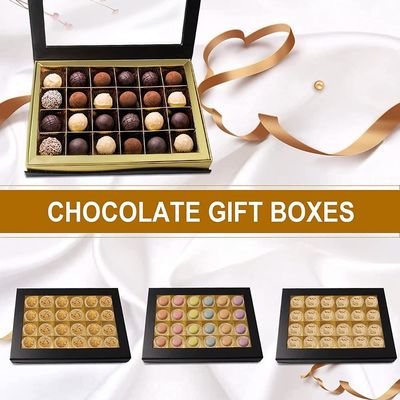 24 Cavities Custom Chocolate Sweet Gift Boxes Packaging With Window