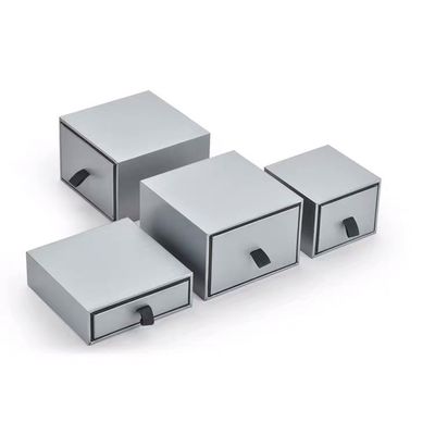 Grey Square Small Cardboard Jewelry Gift Boxes For Necklaces Pendant Bracelet