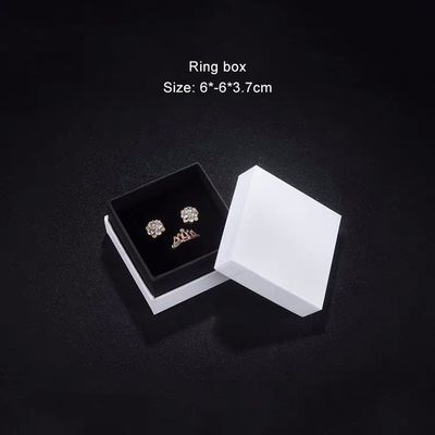 Shoulder Style Black Cardboard Jewelry Packaging Box Velvet Lined Custom
