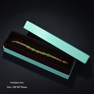 Custom Packaging Cardboard Jewelry Boxes For Necklaces Shoulder Type With Velvet Lining