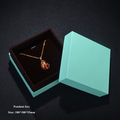 Custom Packaging Cardboard Jewelry Boxes For Necklaces Shoulder Type With Velvet Lining