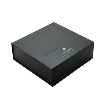OEM  Black UV Coating Hot Stamping Cosmetic Gift Boxes With Insert