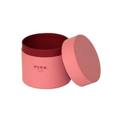 Reusable 10cm Diameter Pink Cylinder Paper Box For Shirt Packaging