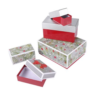 Set Of 6 Assorted Sizes Christmas Nesting Gift Boxes With ISO9001