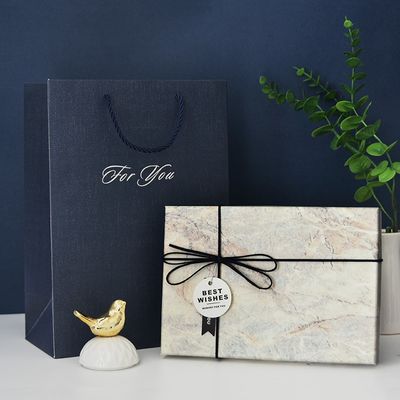 ISO9001 6 Pieces Marble Grain Rigid Paper Gift Box For Cell Phone