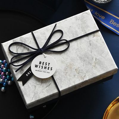 ISO9001 6 Pieces Marble Grain Rigid Paper Gift Box For Cell Phone
