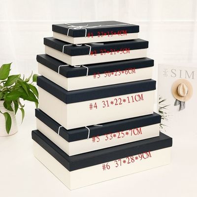 Special Texture Paper Multifunctional Lid And Base Gift Box With Rope Ribbon