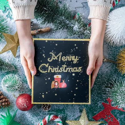 Set Of Four Different Size Cardboard Christmas Gift Box For Scarf Gloves
