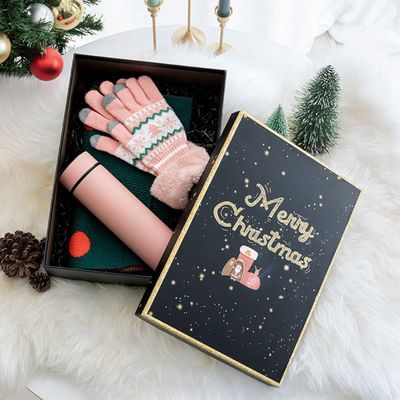 Set Of Four Different Size Cardboard Christmas Gift Box For Scarf Gloves