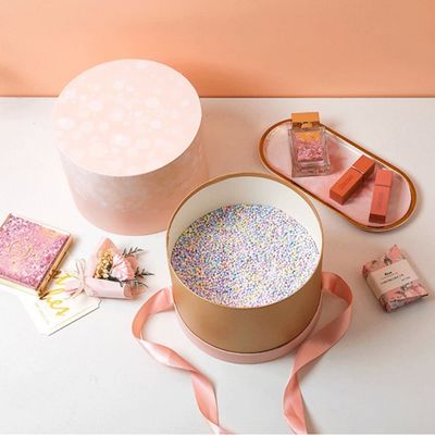 Dia 20cm Height 19cm Cylindrical Paper Box Gold Foil Hot Stamping