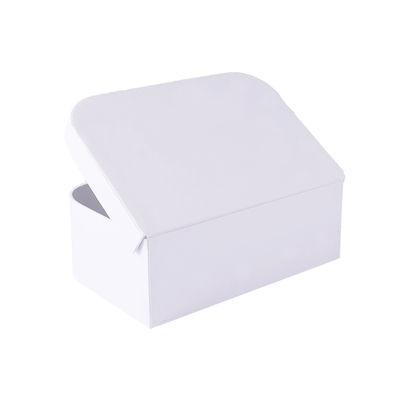 Customizable Solid White Rigid Paper Gift Box With Metal Handle And Clasp