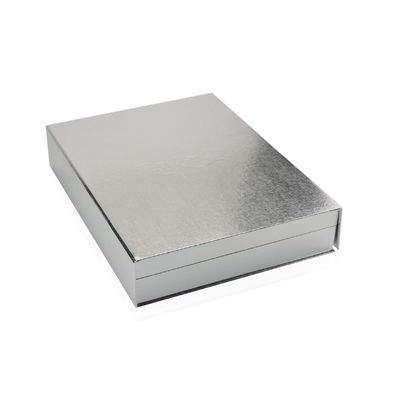 Customized Silver Magnetic Cosmetic Gift Boxes , Eyeshadow Paper Box For Lipstick Blush