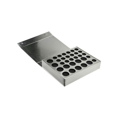 Customized Silver Magnetic Cosmetic Gift Boxes , Eyeshadow Paper Box For Lipstick Blush