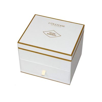 Multifunctional Cosmetic Gift Boxes Two Tiers With Grosgrain Ribbon