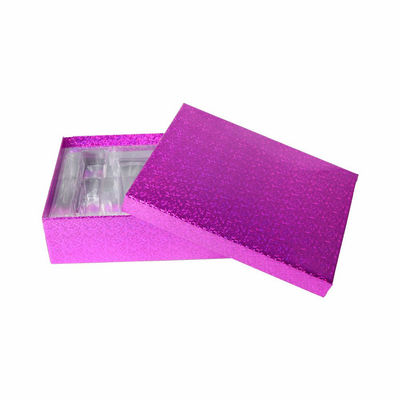 CMYK Color Cosmetic Gift Boxes , Holographic Paper Box With PET Tray And Lid