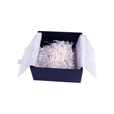 Navy Blue Custom Cosmetic Packaging Boxes 20*20*10cm With Raffia Paper