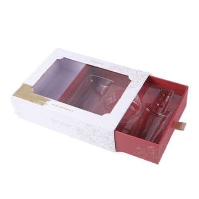 Skin Care Drawer Type Cosmetic Gift Boxes PMS Color With Satin Puller