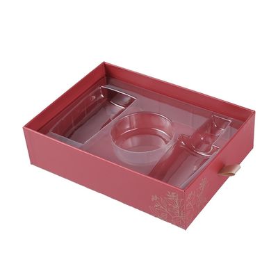 Skin Care Drawer Type Cosmetic Gift Boxes PMS Color With Satin Puller