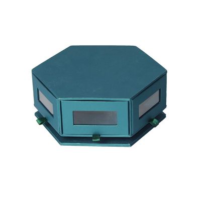 20*17.5*7.7cm Hexagon Chocolate Box , Rotating Gift Box Drawer Style For Confectionery
