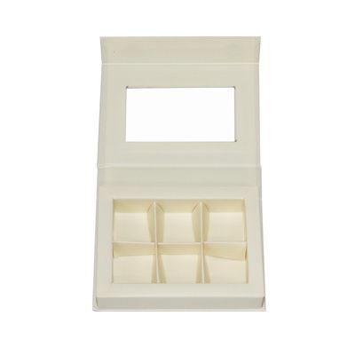 6 Cavities Beige Magnetic Chocolate Gift Packaging Boxes Food Grade