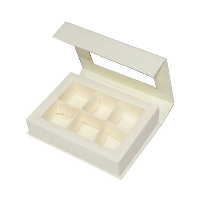 6 Cavities Beige Magnetic Chocolate Gift Packaging Boxes Food Grade