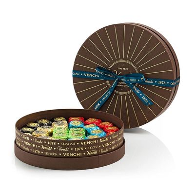 Brown 5cm Height  Chocolate Gift Packaging Boxes With Bow Knot