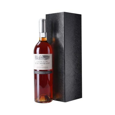 Foldable Embossed Wine Gift Box Packaging , Liquor Bottle Gift Box Cardboard Glossy Black