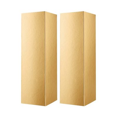 Foldable Sturdy Cardboard Wine Gift Packaging Boxes Shiny Gold With Embossing