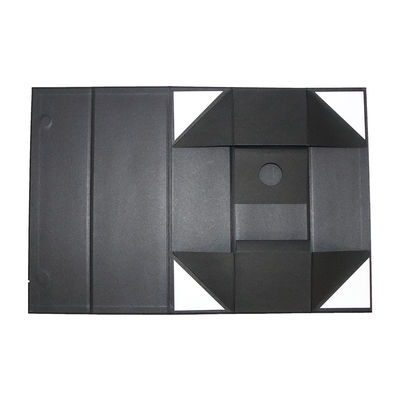 Foldable Matt Black Wine Gift Packaging Boxes Collapsible Type