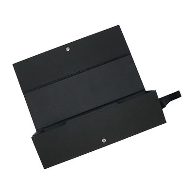 Customizable Snap Closure Folding Gift Boxes With Handle Matt Black