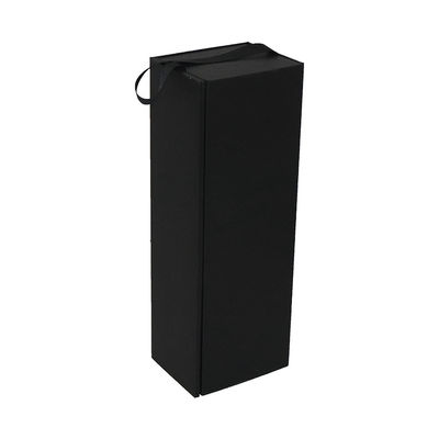 Customizable Snap Closure Folding Gift Boxes With Handle Matt Black