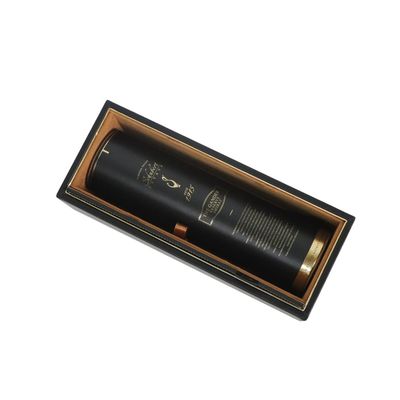Recycled Cardboard Wine Gift Packaging Boxes , Single Wine Bottle Box Slide Out Black