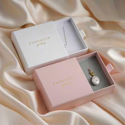 OEM Welcome Drawer Type Cardboard Jewelry Packaging Box For Necklace