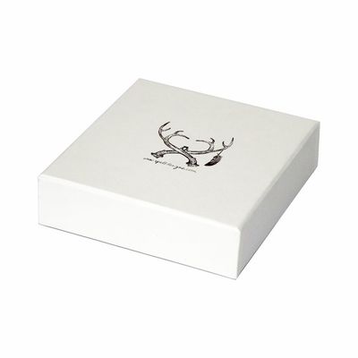 White Square Cardboard Jewelry Packaging Box 9x9x3.5cm For Bridal