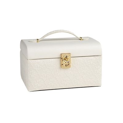 3 Tier Portable Travel Jewelry Case , Lockable Portable Earring Display Cases Synthetic Leather